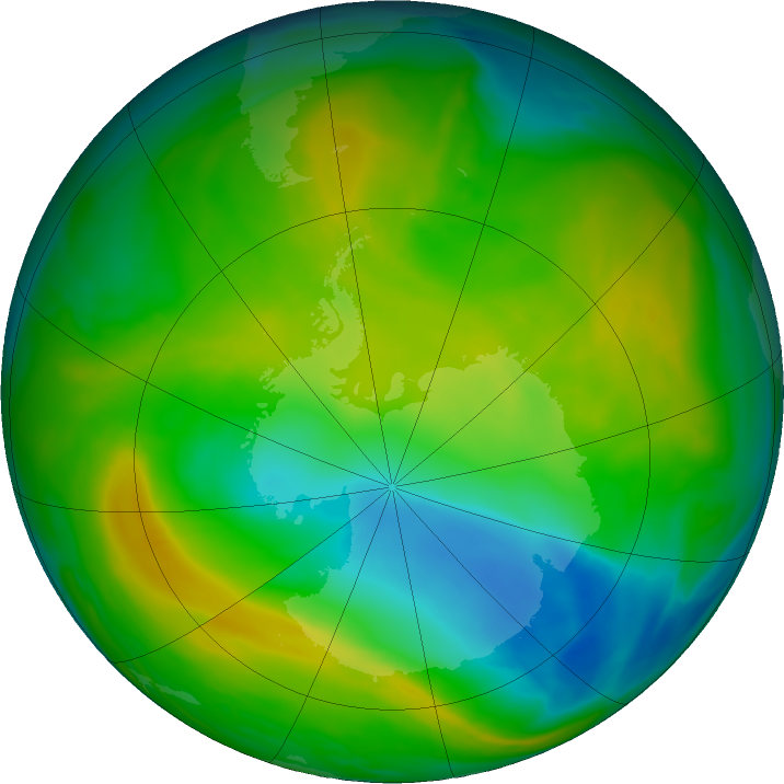 Antarctic ozone map for 19 November 2017